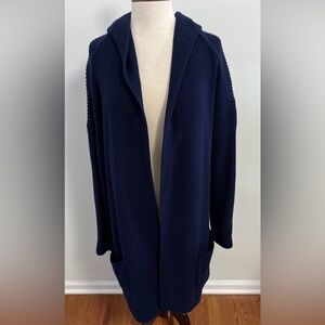 Lauren Ralph Lauren Open Front Hooded Long Cardigan
